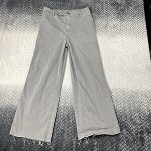 OAT New York Pants Flare‎ Women 10/30 Gray Raw Wide Leg Chore Pocket 30x30"